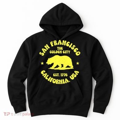 Funny San Francisco Retro California Bear Travel Hoodie