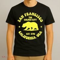 Funny San Francisco Retro California Bear Travel T-Shirt thumb 3
