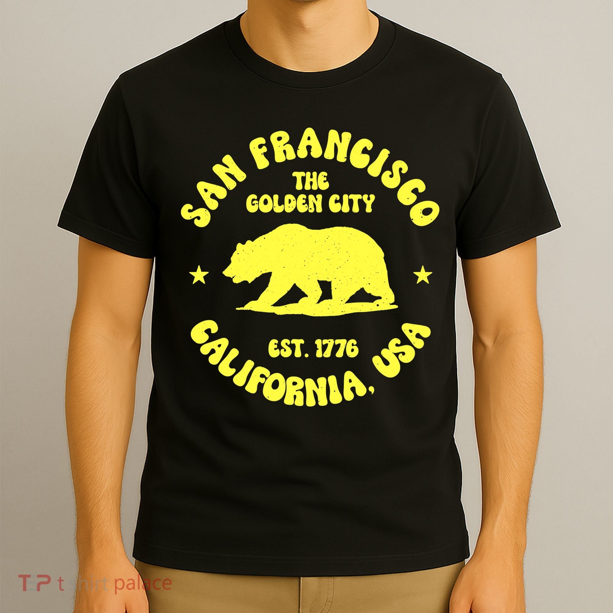 Funny San Francisco Retro California Bear Travel T-Shirt