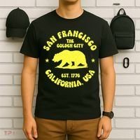 Funny San Francisco Retro California Bear Travel T-Shirt thumb 6