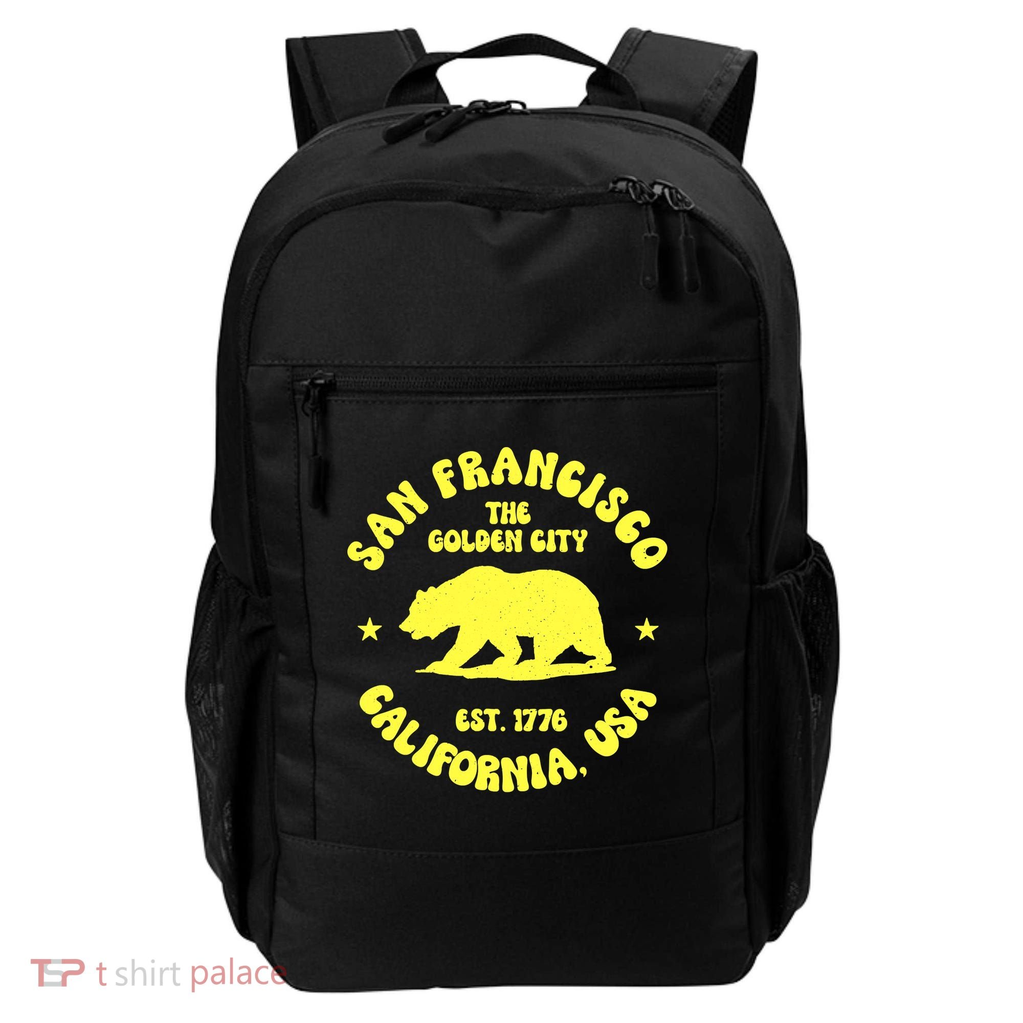 Funny San Francisco Retro California Bear Travel Backpack