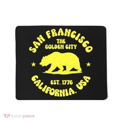Funny San Francisco Retro California Bear Travel Mousepad
