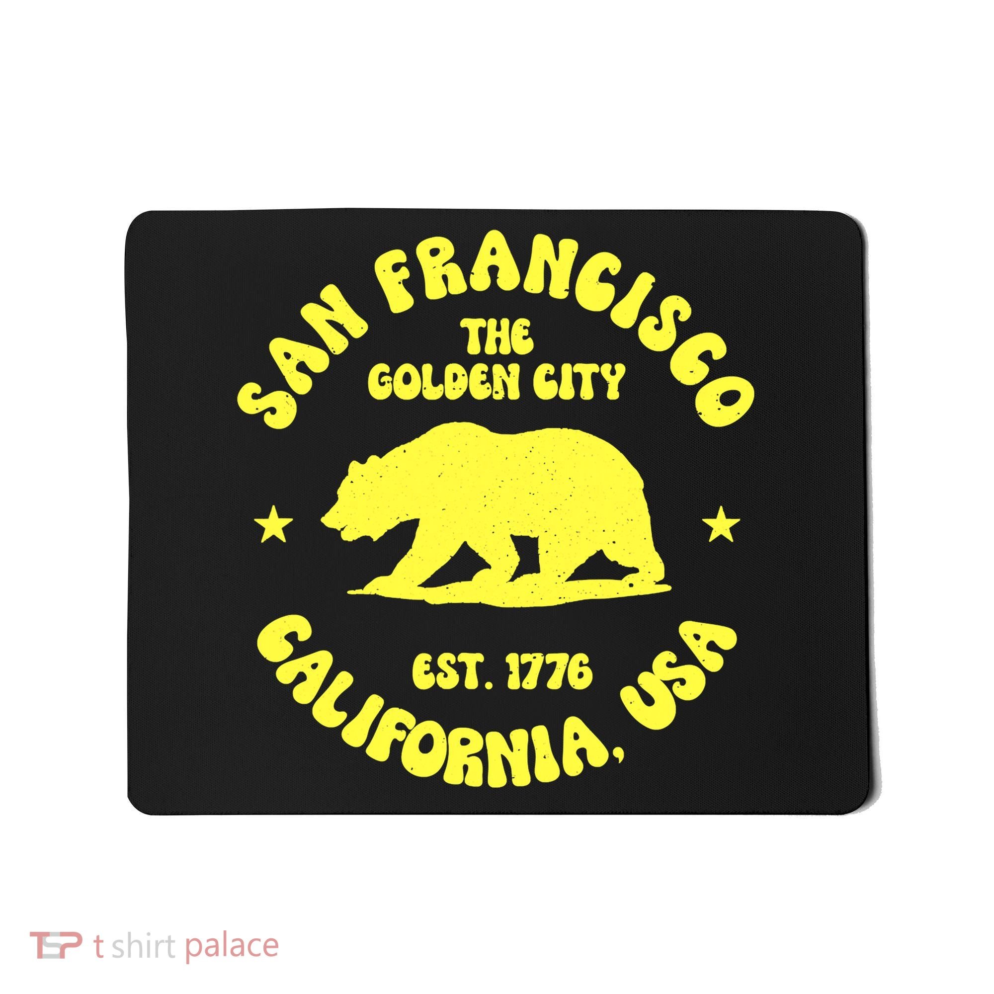 Funny San Francisco Retro California Bear Travel Mousepad