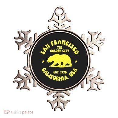 Funny San Francisco Retro California Bear Travel Ornament