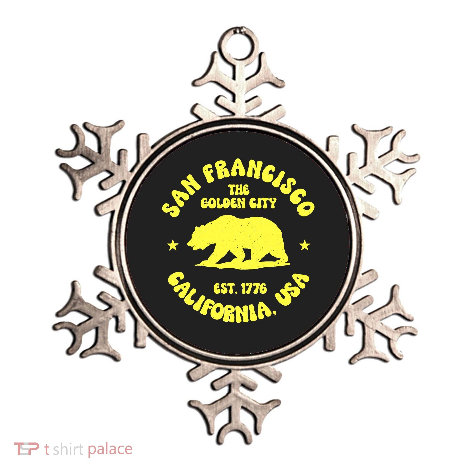 Funny San Francisco Retro California Bear Travel Ornament