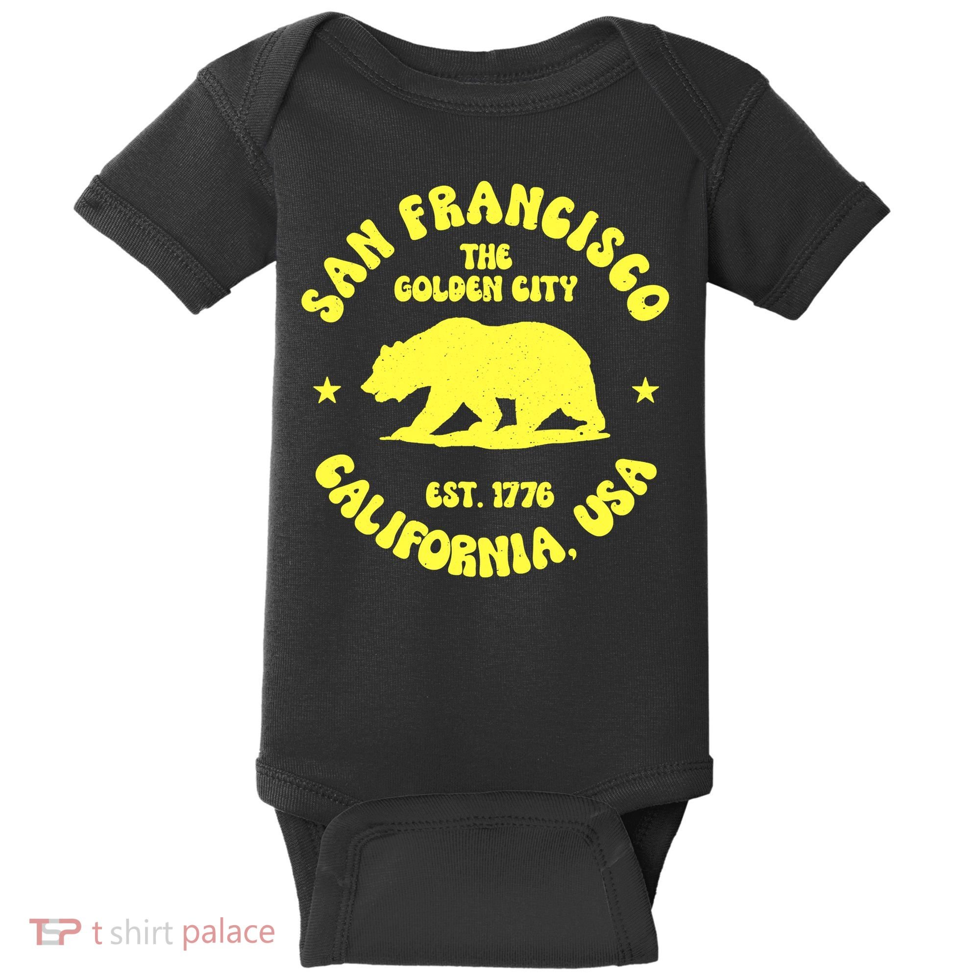 Funny San Francisco Retro California Bear Travel Baby Bodysuit