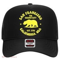 Funny San Francisco Retro California Bear Travel Hat thumb 0