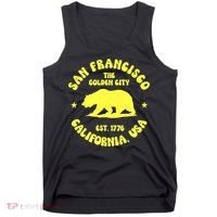 Funny San Francisco Retro California Bear Travel Tank Top thumb 0