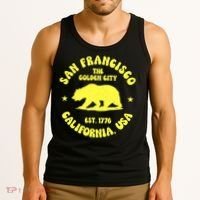 Funny San Francisco Retro California Bear Travel Tank Top thumb 3