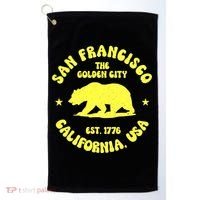 Funny San Francisco Retro California Bear Travel Golf Towel thumb 0