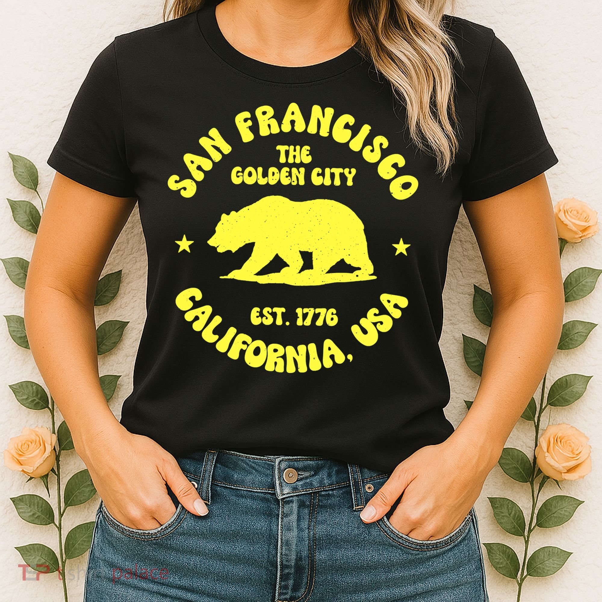 Funny San Francisco Retro California Bear Travel Women's T-Shirt
