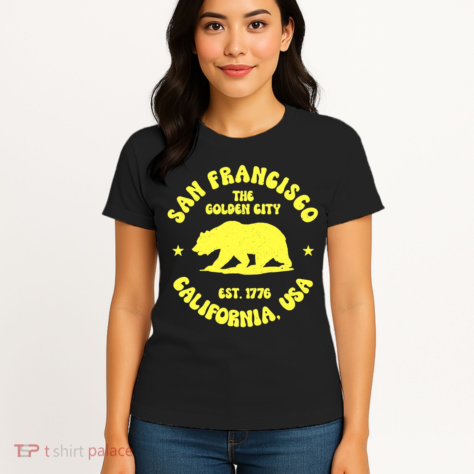 Funny San Francisco Retro California Bear Travel Women's T-Shirt