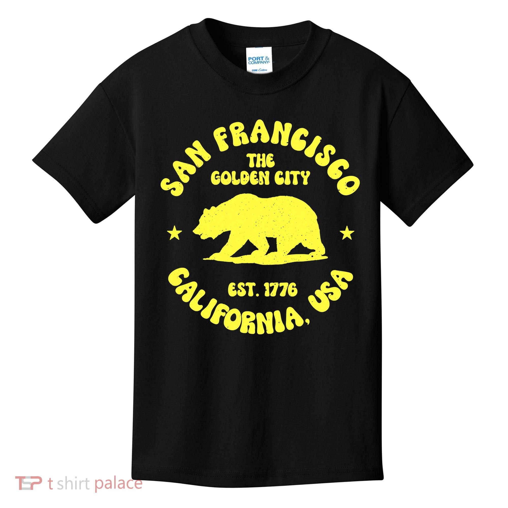 Funny San Francisco Retro California Bear Travel Kids T-Shirt