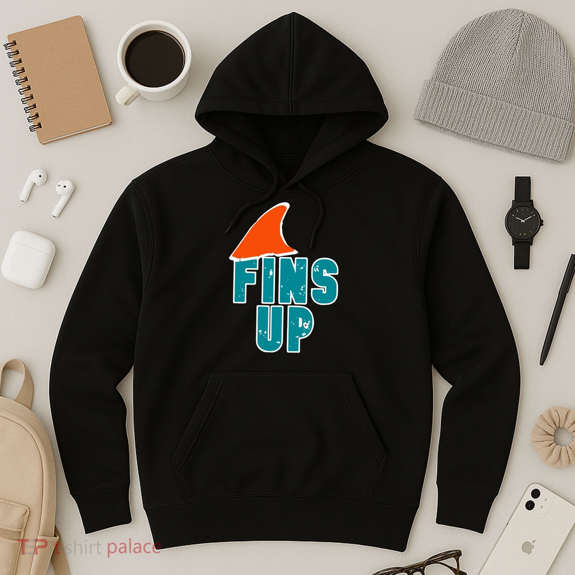 Funny Sport Fins Up Gift For Miami Fan Hoodie