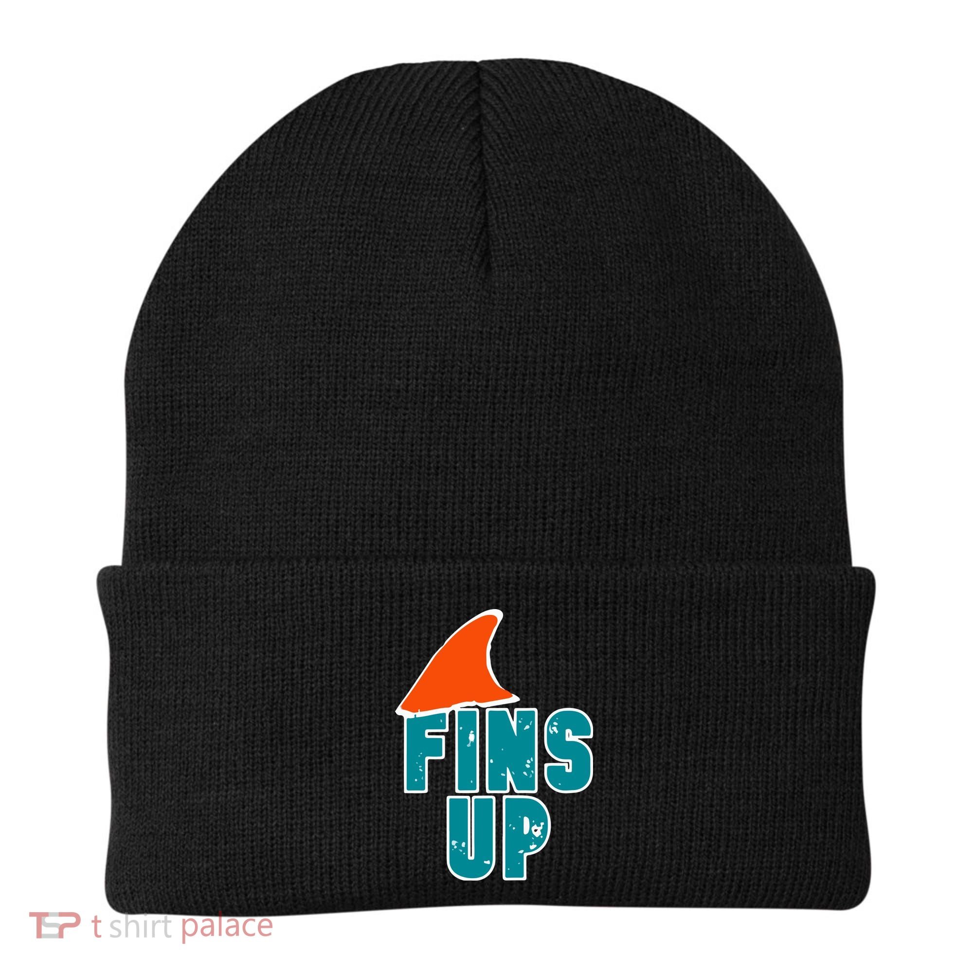 Funny Sport Fins Up Gift For Miami Fan Beanie