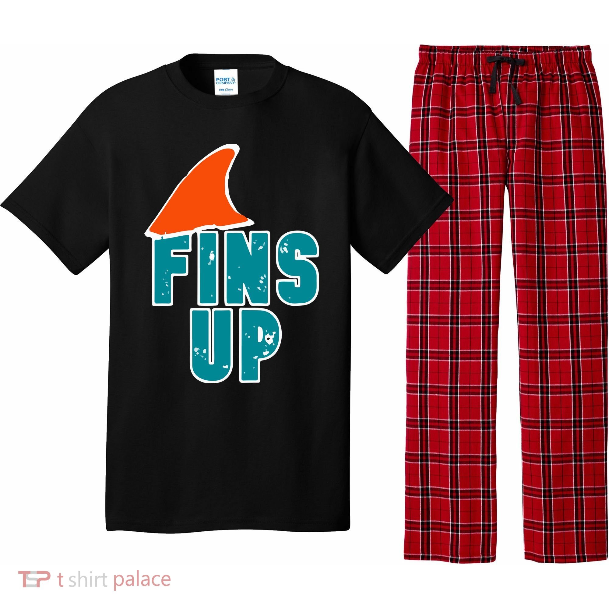 Funny Sport Fins Up Gift For Miami Fan Pajama Set