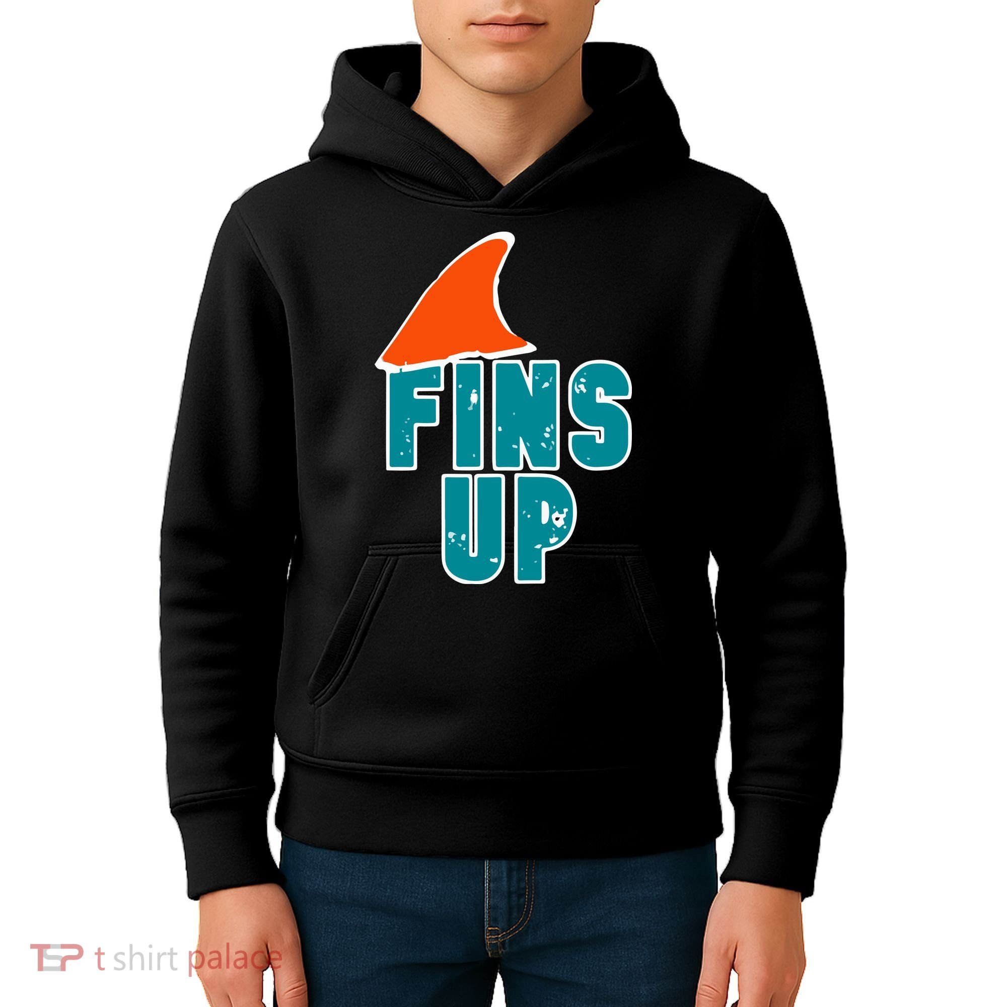 Funny Sport Fins Up Gift For Miami Fan Kids Hoodie
