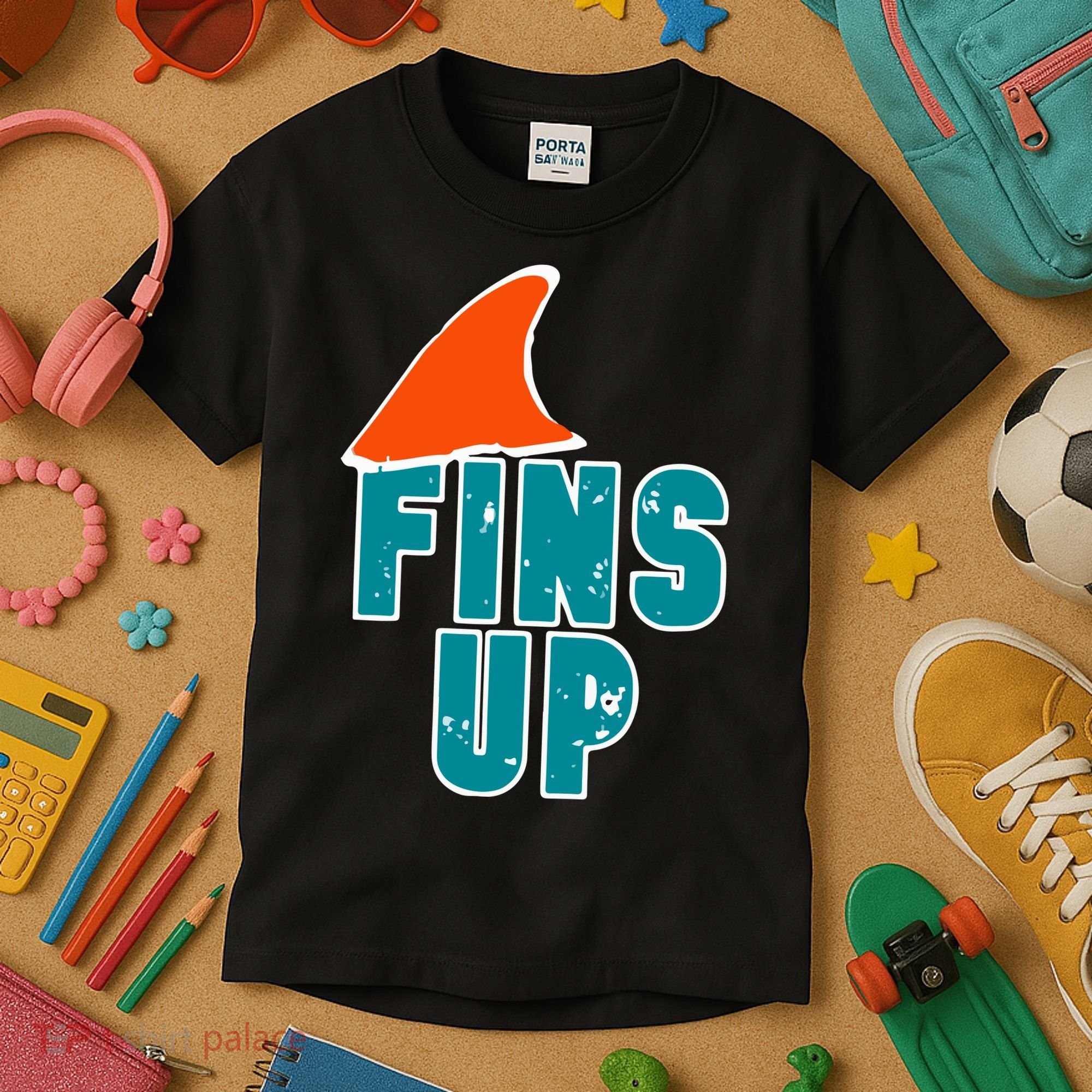 Funny Sport Fins Up Gift For Miami Fan Kids T-Shirt