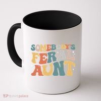 Funny Somebody's Feral Aunt Groovy For Mom Mother's Day Coffee Mug thumb 0