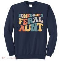 Funny Somebody's Feral Aunt Groovy For Mom Mother's Day Sweatshirt thumb 0