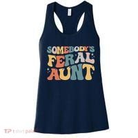 Funny Somebody's Feral Aunt Groovy For Mom Mother's Day Women's Tank Top thumb 0