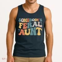 Funny Somebody's Feral Aunt Groovy For Mom Mother's Day Tank Top thumb 3