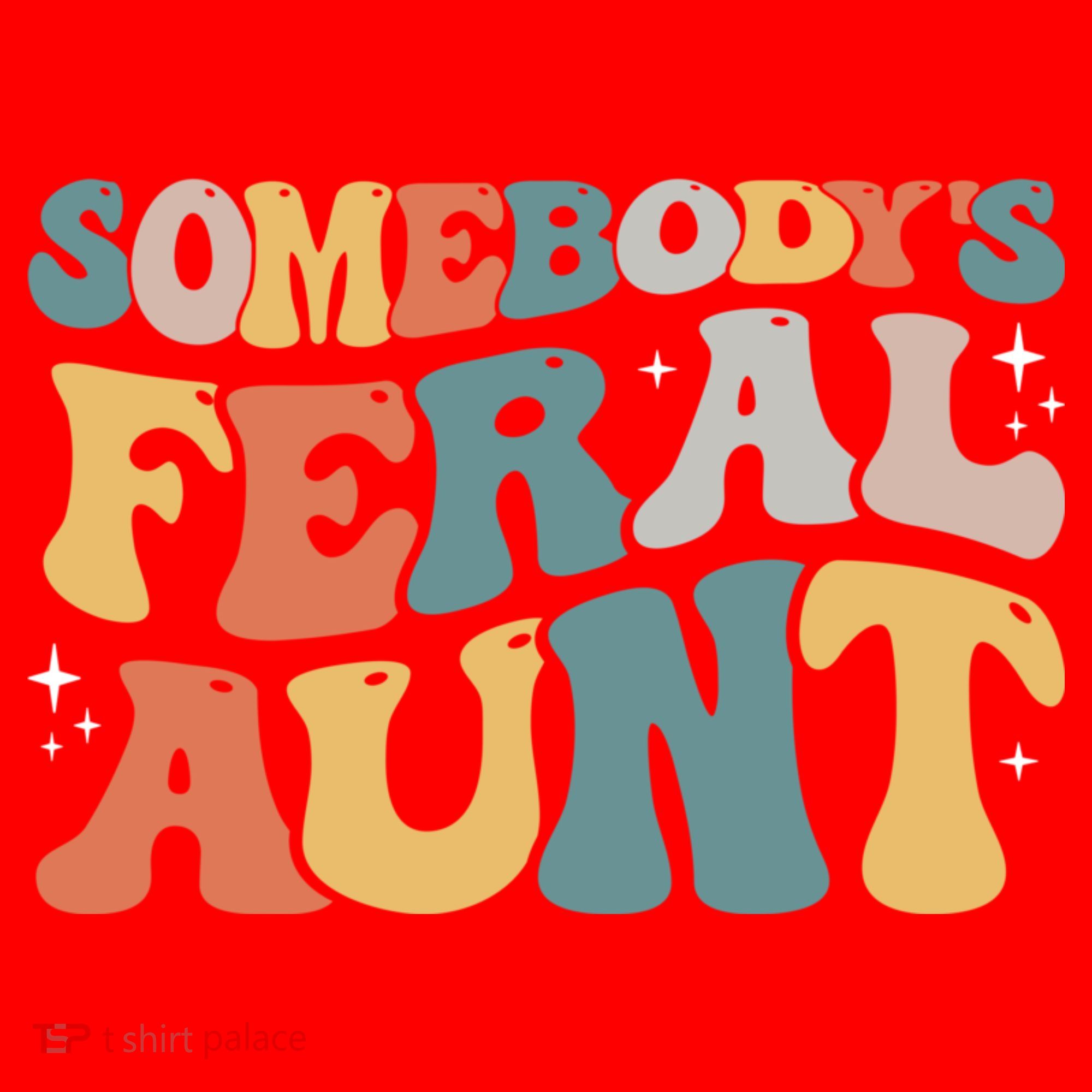 Funny Somebody's Feral Aunt Groovy For Mom Mother's Day Santa Hat