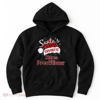 Funny Santa's Favorite Nurse Practitioner Christmas Pajama Hoodie thumb 0