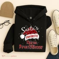 Funny Santa's Favorite Nurse Practitioner Christmas Pajama Hoodie thumb 4