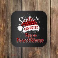 Funny Santa's Favorite Nurse Practitioner Christmas Pajama Coaster thumb 0