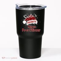 Funny Santa's Favorite Nurse Practitioner Christmas Pajama Tumbler thumb 0