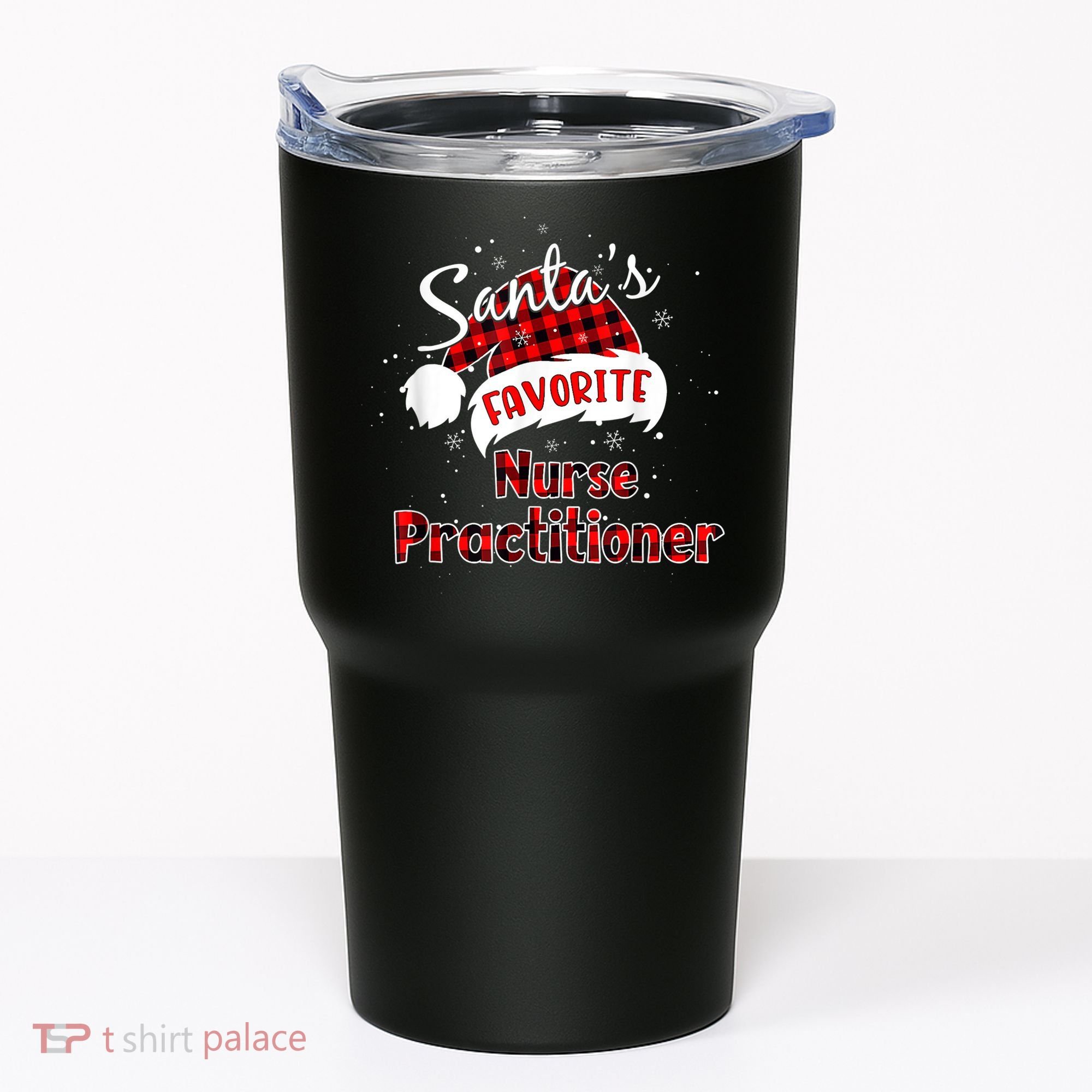 Funny Santa's Favorite Nurse Practitioner Christmas Pajama Tumbler