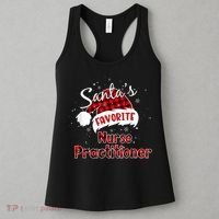 Funny Santa's Favorite Nurse Practitioner Christmas Pajama Women's Tank Top thumb 3