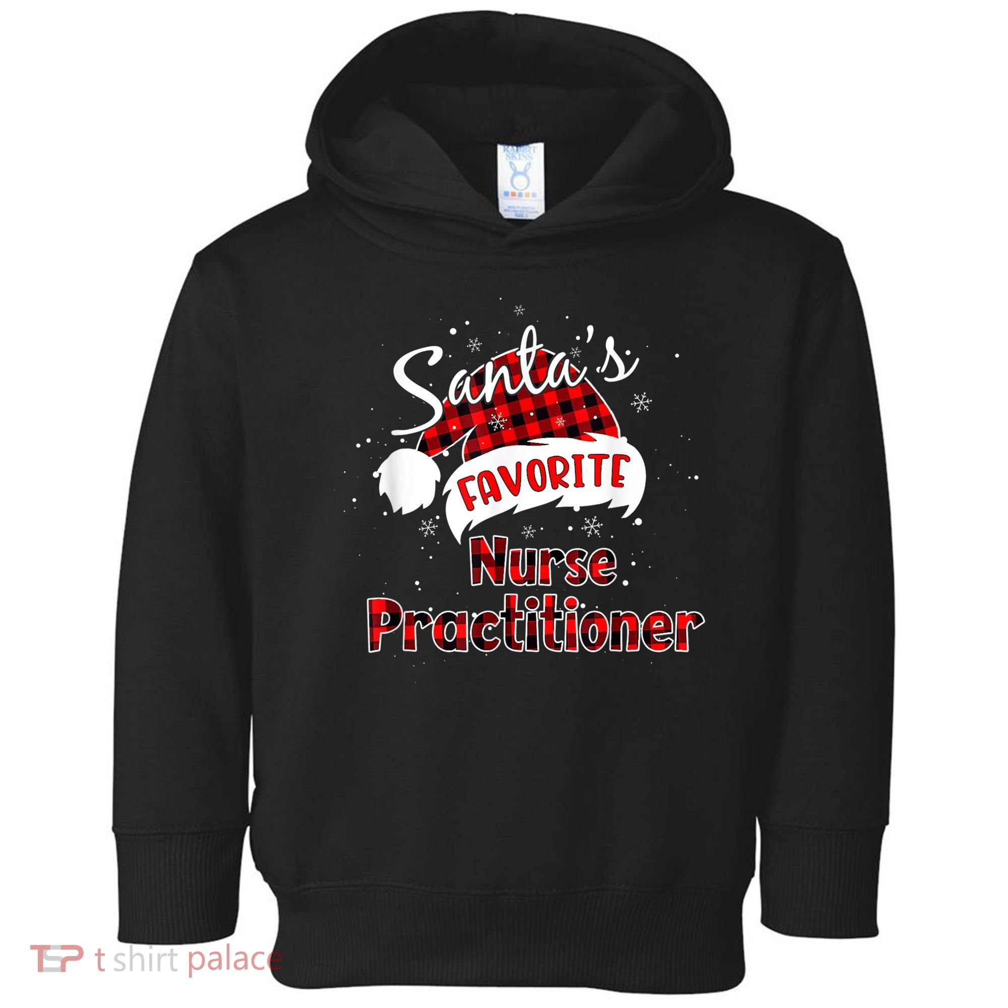 Funny Santa's Favorite Nurse Practitioner Christmas Pajama Toddler Hoodie