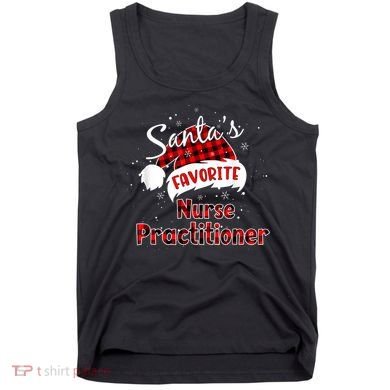 Funny Santa's Favorite Nurse Practitioner Christmas Pajama Tank Top