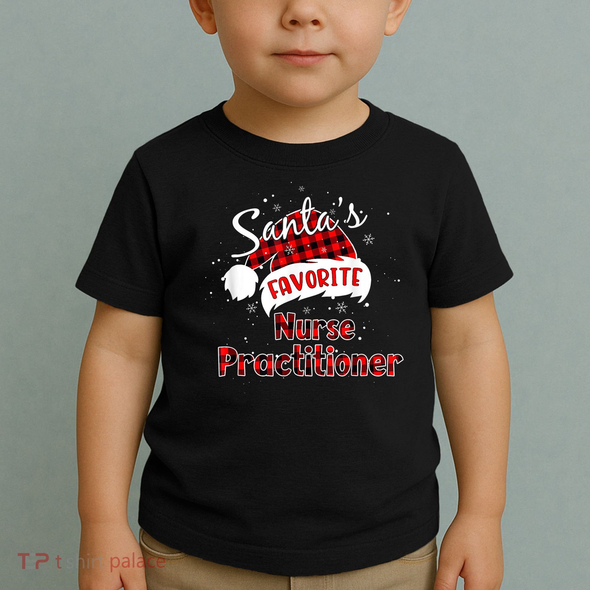 Funny Santa's Favorite Nurse Practitioner Christmas Pajama Toddler T-Shirt