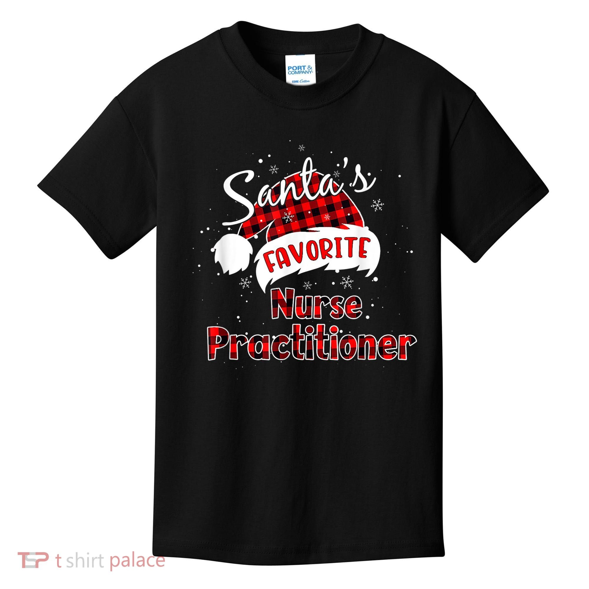Funny Santa's Favorite Nurse Practitioner Christmas Pajama Kids T-Shirt