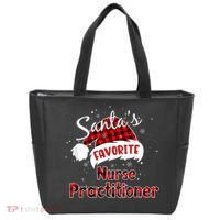 Funny Santa's Favorite Nurse Practitioner Christmas Pajama Tote Bag thumb 0