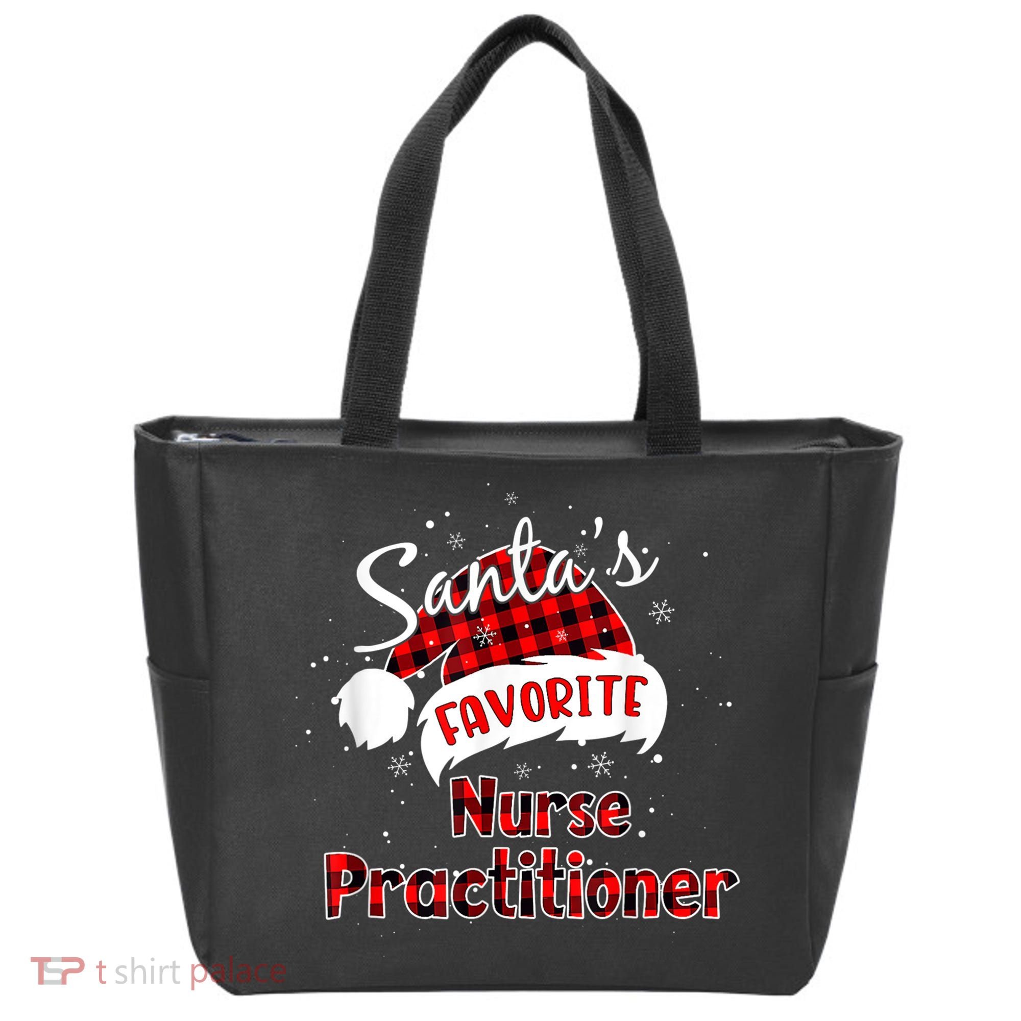 Funny Santa's Favorite Nurse Practitioner Christmas Pajama Tote Bag