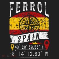 Ferrol Spain Flag Gps Coordinates Of Ferrol Women's Sweatshirt thumb 2