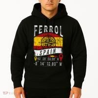 Ferrol Spain Flag Gps Coordinates Of Ferrol Hoodie thumb 2