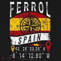 Ferrol Spain Flag Gps Coordinates Of Ferrol Sweatshirt thumb 3
