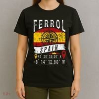 Ferrol Spain Flag Gps Coordinates Of Ferrol T-Shirt thumb 4