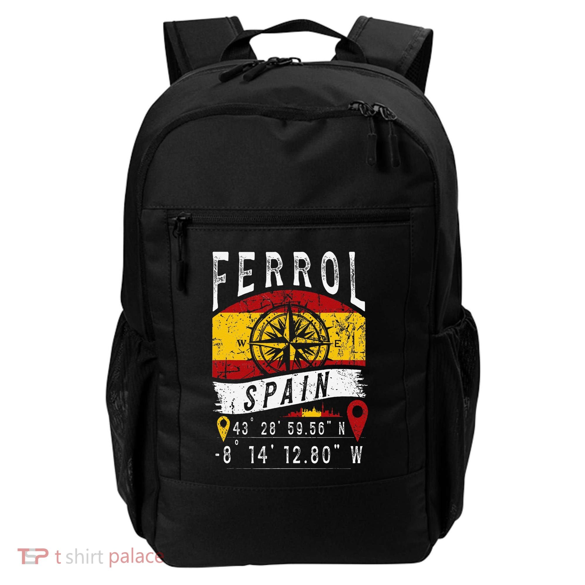 Ferrol Spain Flag Gps Coordinates Of Ferrol Backpack