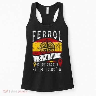 Ferrol Spain Flag Gps Coordinates Of Ferrol Women's Tank Top