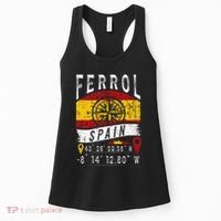 Ferrol Spain Flag Gps Coordinates Of Ferrol Women's Tank Top thumb 0