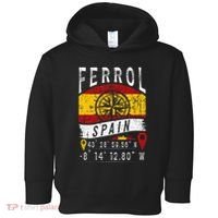 Ferrol Spain Flag Gps Coordinates Of Ferrol Toddler Hoodie thumb 0