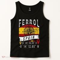 Ferrol Spain Flag Gps Coordinates Of Ferrol Tank Top thumb 2
