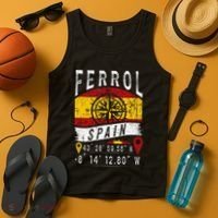 Ferrol Spain Flag Gps Coordinates Of Ferrol Tank Top thumb 4