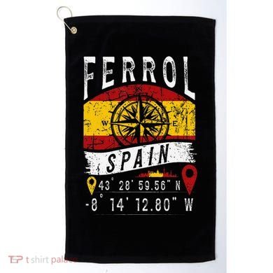 Ferrol Spain Flag Gps Coordinates Of Ferrol Golf Towel